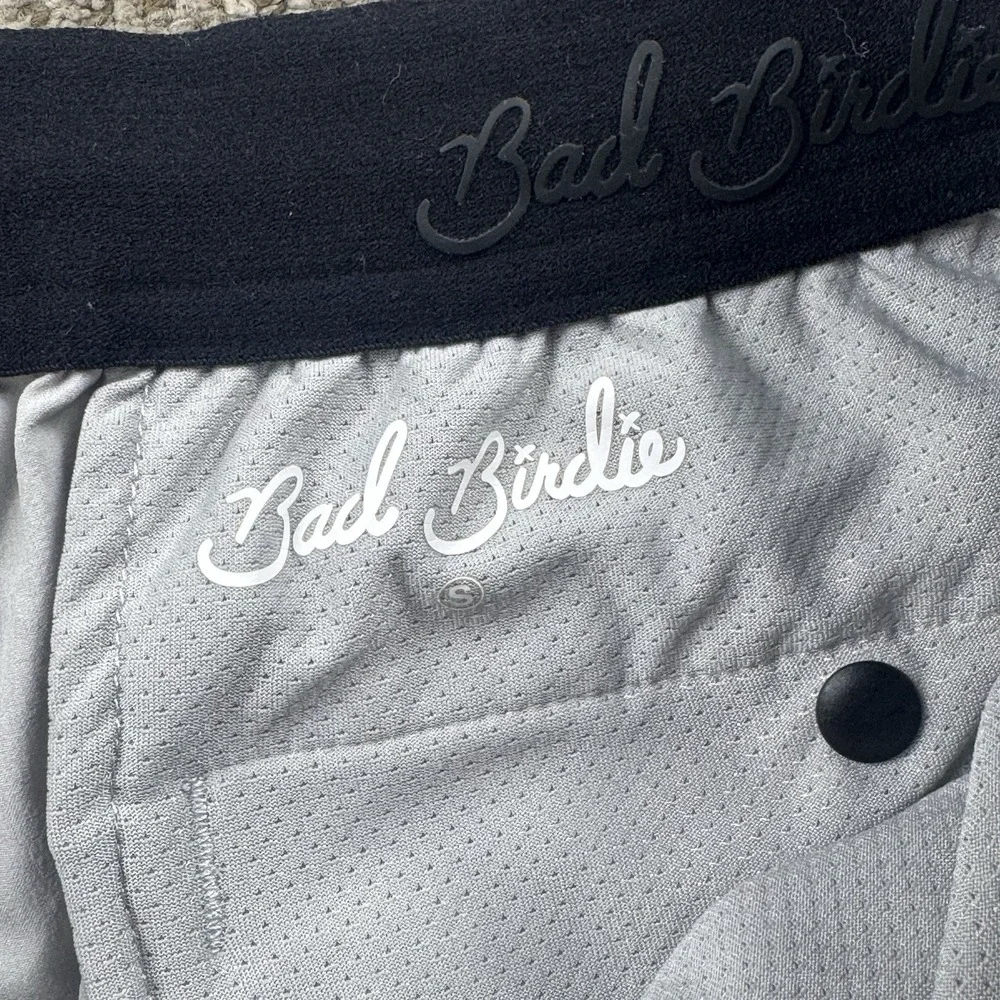Bad Birdie Mens S Performance Shorts Drawstring Active Golf Grey